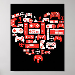 Affiche Video Game Valentines Day  for Boys Kids Teenagers