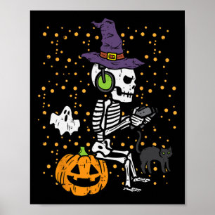 Affiche Vidéo Gamer Squelette Halloween Costume Hommes gar