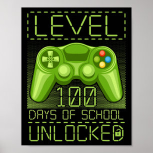 Affiche Vidéo Gamer Student 100e jour 100 Days Of School T