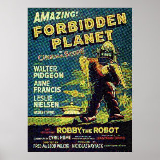 Affiche Vidéo Scifi vintage Robot Planète interdit
