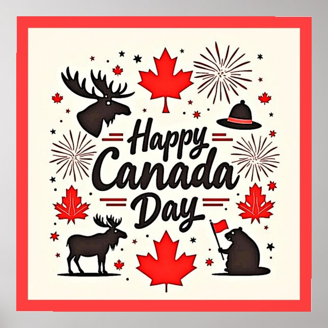 Affiche Vidéos amusantes de la fête du Canada (Devant)