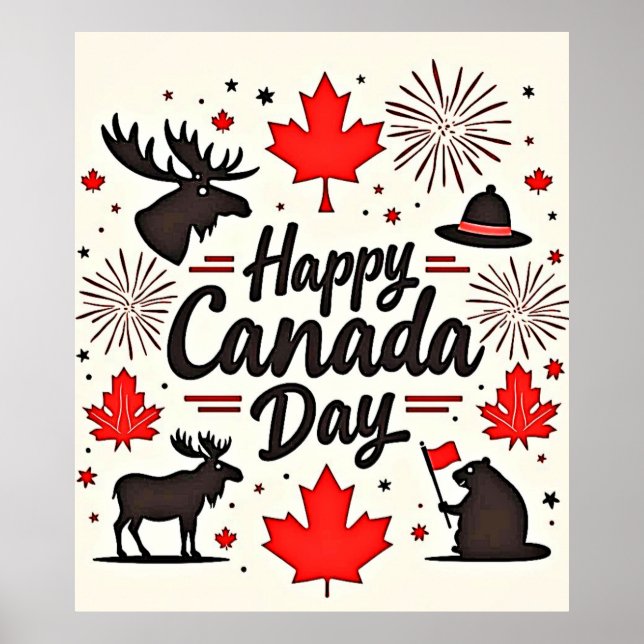 Affiche Vidéos amusantes de la fête du Canada (Devant)