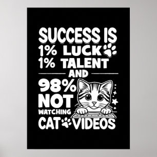 Affiche Vidéos de succès contre chats - Drôle Motivationne