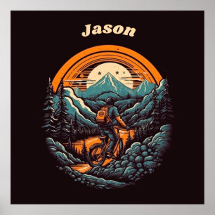 Affiche Vie cyclable, personnalisable rétro