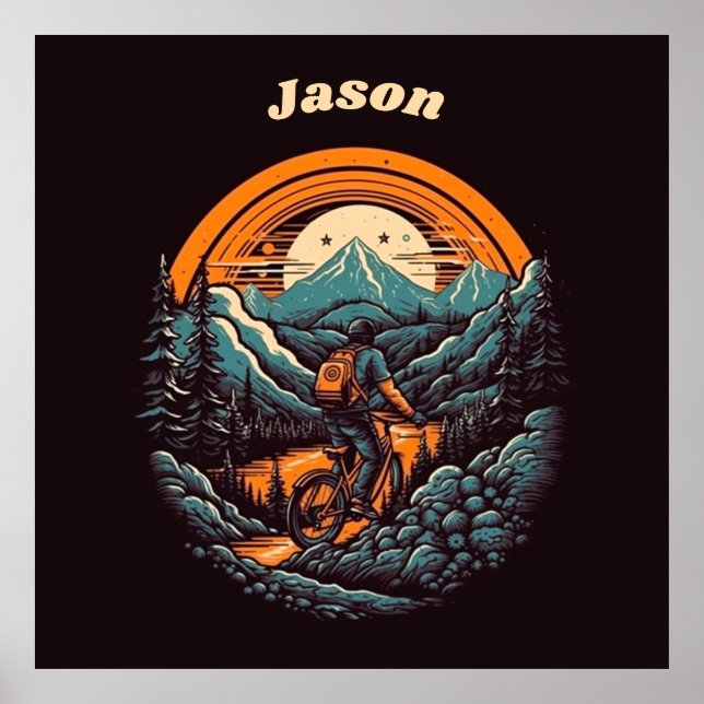 Affiche Vie cyclable, personnalisable rétro (Devant)