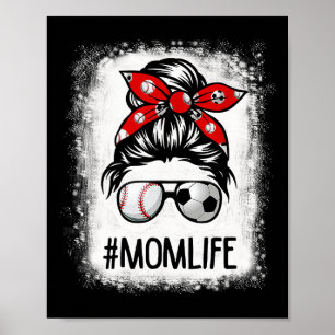 Affiche Vie de maman décolorée Football Chignon désordonné