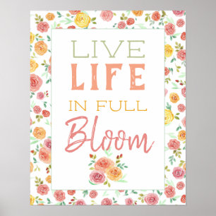 Affiche Vie en pleine floraison Joli Roses floraux
