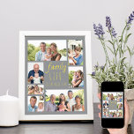 Affiche Vie familiale Citation Gris et jaune Collage photo<br><div class="desc">Poster imprimé pour customiser avec 7 de vos photos de famille préférées. "Family Life is the Best Life" est écrit en script décontracté et la typographie de police maigre et le design a une palette de couleurs tendance de gris et jaune (modifiable). Ajoutez vos photos, en travaillant dans le sens...</div>