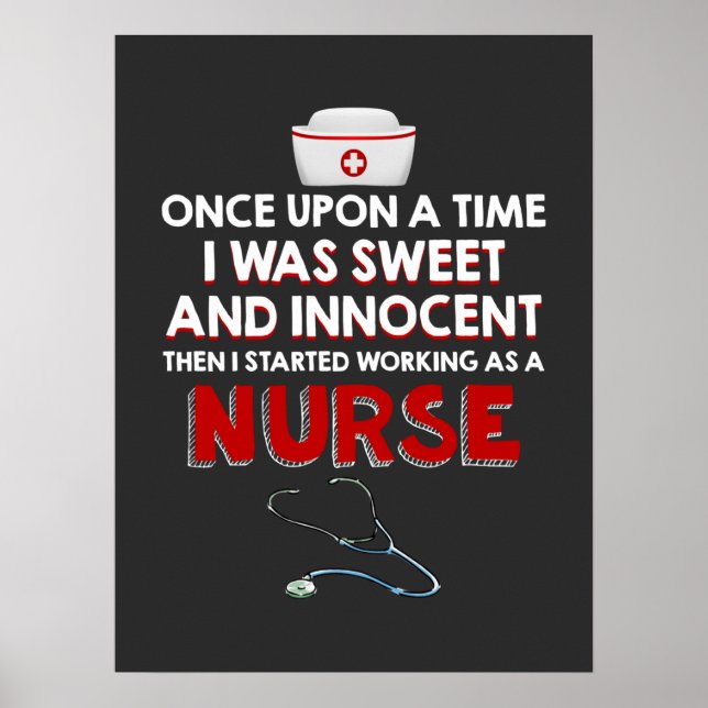 Affiche Vie infirmière | Je Travaille Comme Infirmière (Devant)