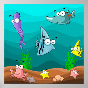 Affiche Vie marine sous la mer Personnalisé