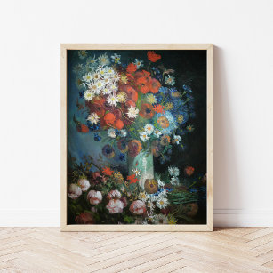 Affiche Vie morte avec Fleurs de prairie   Vincent Van Gog