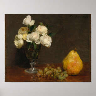 Affiche Vie morte avec Roses et fruits Henri Fantin-Latou