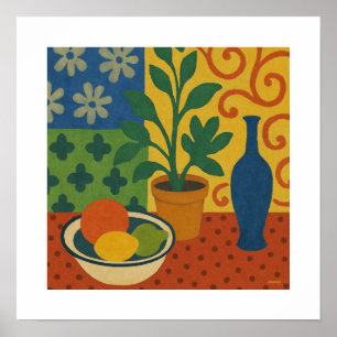 Affiche Vie morte moderniste avec peinture sur fruits
