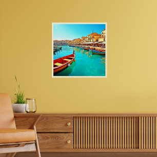 Affiche Vie portuaire méditerranéenne dynamique
