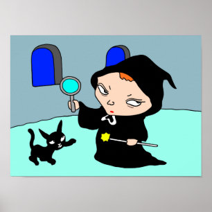 Affiche Vie quotidienne mystérieuse de la sorcière en noir