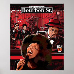 Affiche Vie sur Bourbon Street 16x20 Poster, Musique Théma
