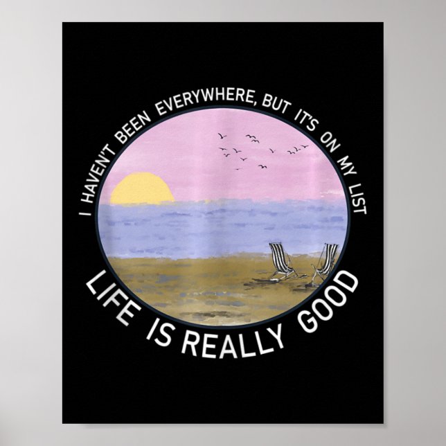 Affiche Vie Vraiment Bon Été Plage Vacances Graphique (Devant)