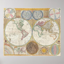 Vieille carte détaillée du monde