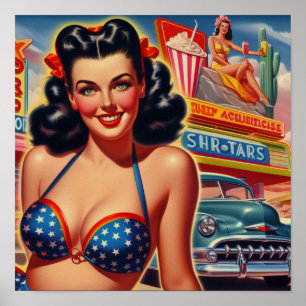 Affiche Vieille école des années 1950