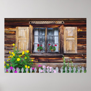 Affiche Vieille fenêtre du gîte