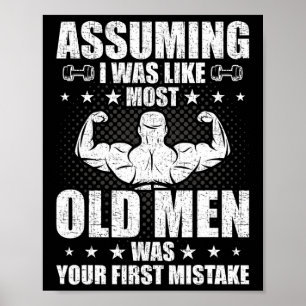 Affiche Vieille Homme Poids Bodybuilding Poids W