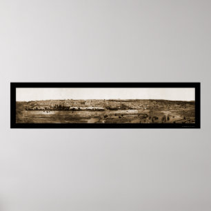 Affiche Vieille photo 1865 de Jérusalem Panview
