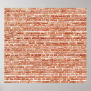 Affiche Vieille texture murale en brique rouge.