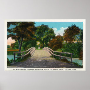 Affiche Vieille vue du nord de pont de statue minuscule