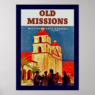 Affiche Vieilles missions Santa Barbara