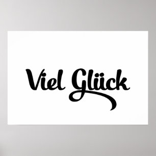 Affiche Viel Glück Bonne Chance Langue Allemande