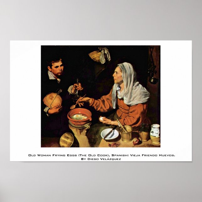 Affiche Vielle Femme Frying Oeufs (The Old Cook) (Devant)