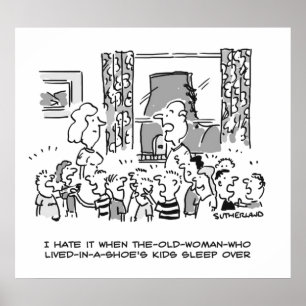 Affiche Vielle femme qui a vécu dans un soulier pour enfan