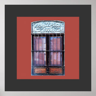Affiche Vielle fenêtre avec Grate à Barranco