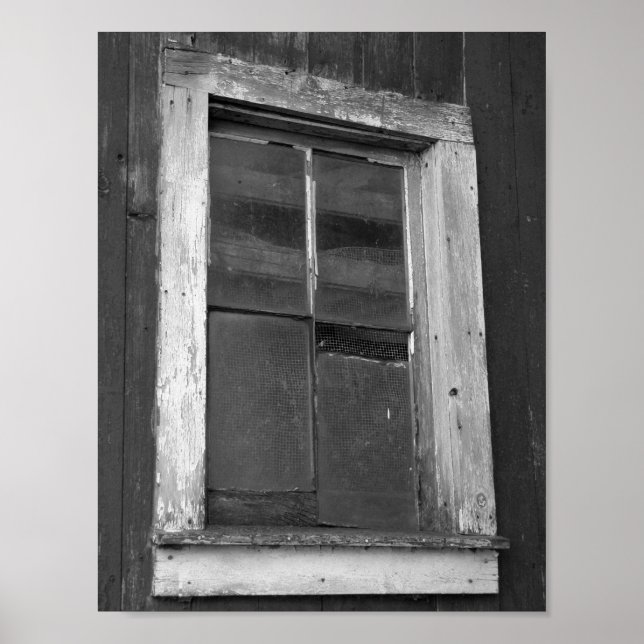 Affiche Vielle grange noire et blanche (Devant)