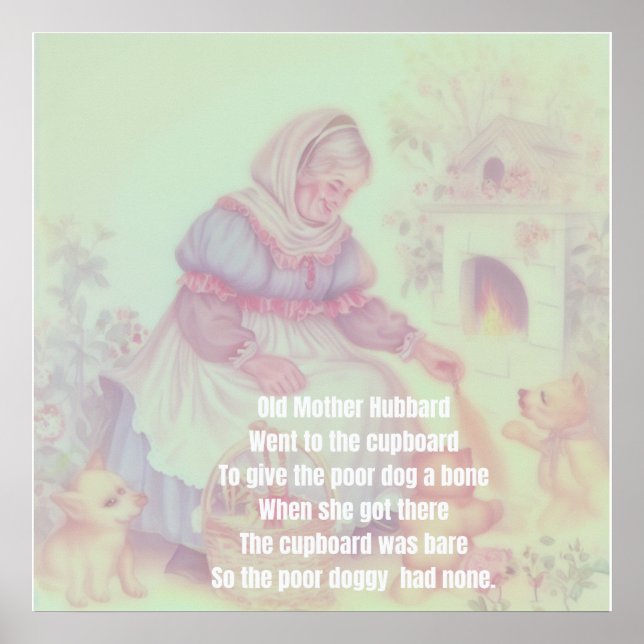 Affiche Vielle mère Hubbard Nursery Rhyme (Devant)