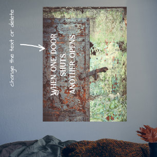 Affiche Vielle porte rouillée peinte