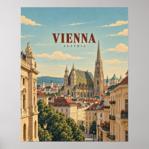 Affiche Vienne Autriche Art de Voyage Rétro