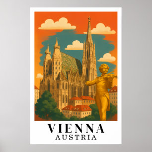 Affiche Vienne Autriche Art de Voyage Vintage