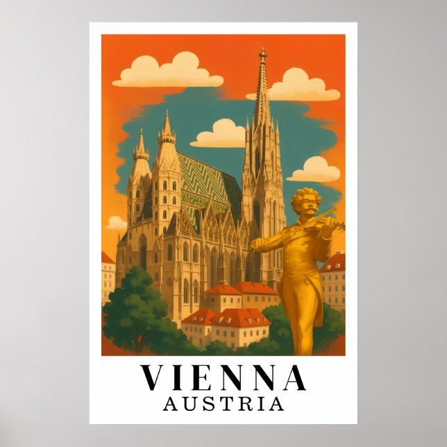 Affiche Vienne Autriche Art de Voyage Vintage (Devant)