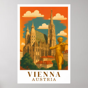 Affiche Vienne Autriche Art de Voyage Vintage
