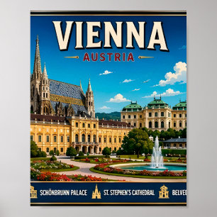 Affiche 🏛️ Vienne Autriche Cadeau de voyage historique So