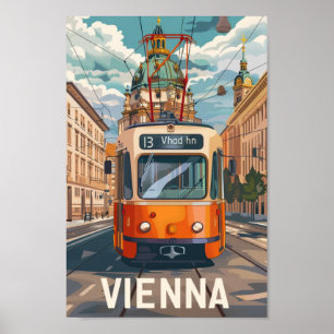 Affiche Vienne Autriche Célèbre Vintage voyage Place