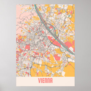 Affiche Vienne - Autriche Chalk City Plan