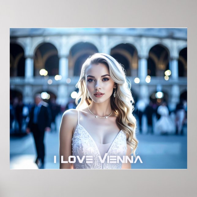 AFFICHE VIENNE - AUTRICHE - J'AIME VIENNE (Devant)