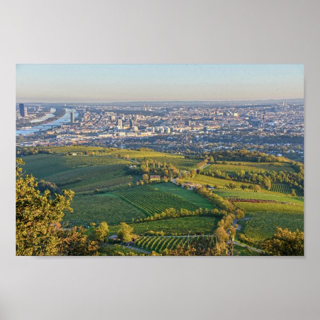 Affiche Vienne, Autriche, Panorama du Kahlenberg (Devant)