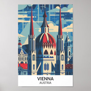 Affiche Vienne Autriche Retro Voyage d'oeuvres d'art
