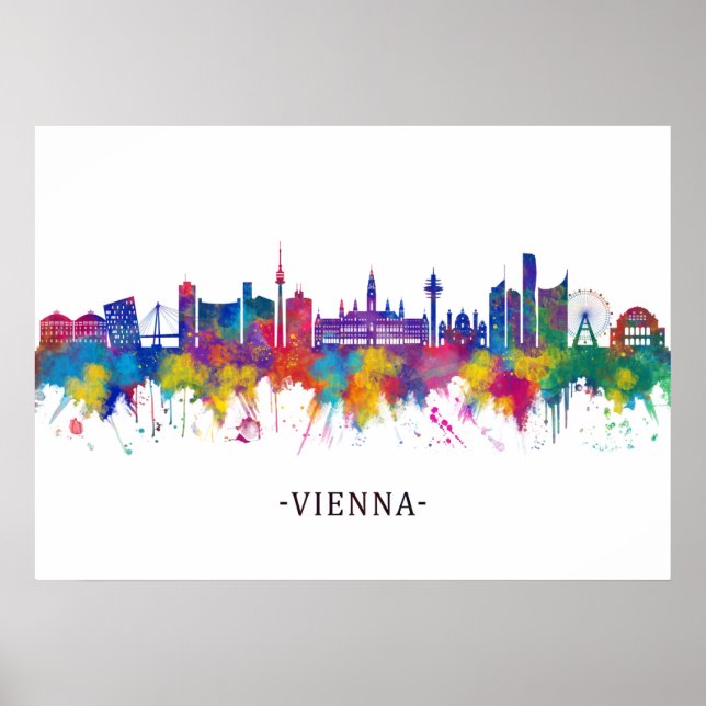 Affiche Vienne Autriche Skyline (Devant)