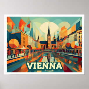 Affiche Vienne Autriche Voyage artistique coloré
