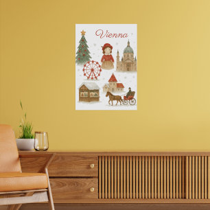 Affiche Vienne Noël Aquarelle – Cosy