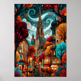 Affiche Vienne psychédélique, cathédrale Saint-Étienne, pa